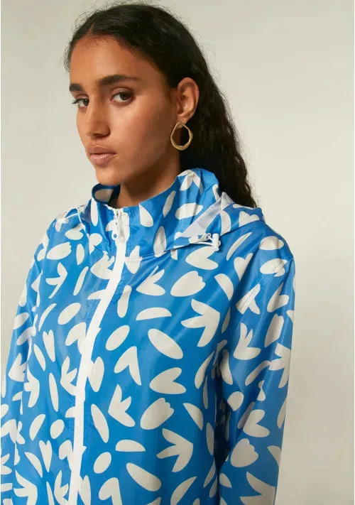 PETAL PRINT HOODED PARKA