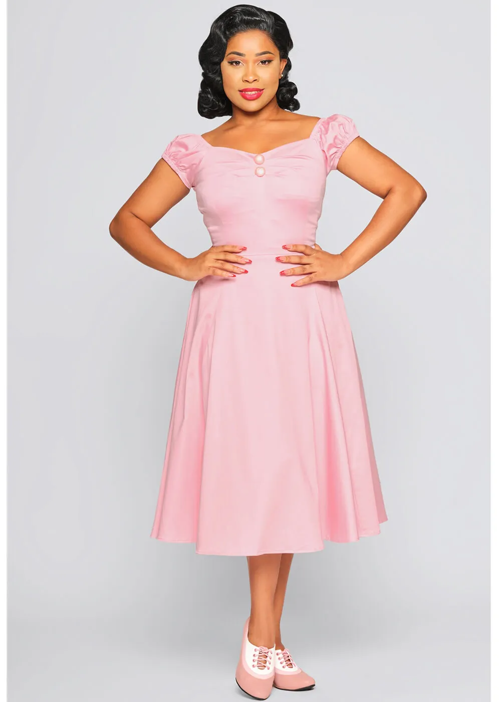 Collectif Pink 50s Swing Dress