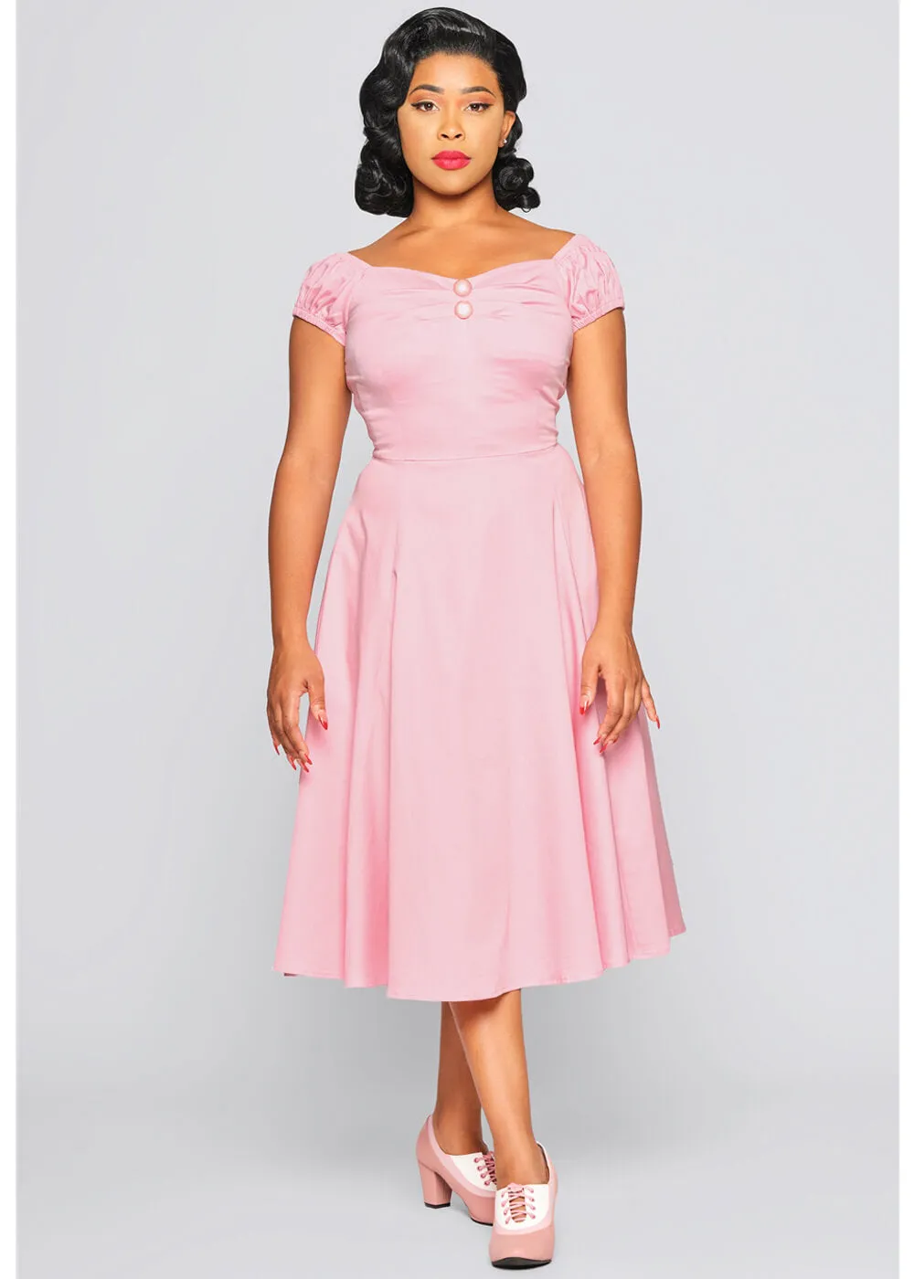 Collectif Pink 50s Swing Dress