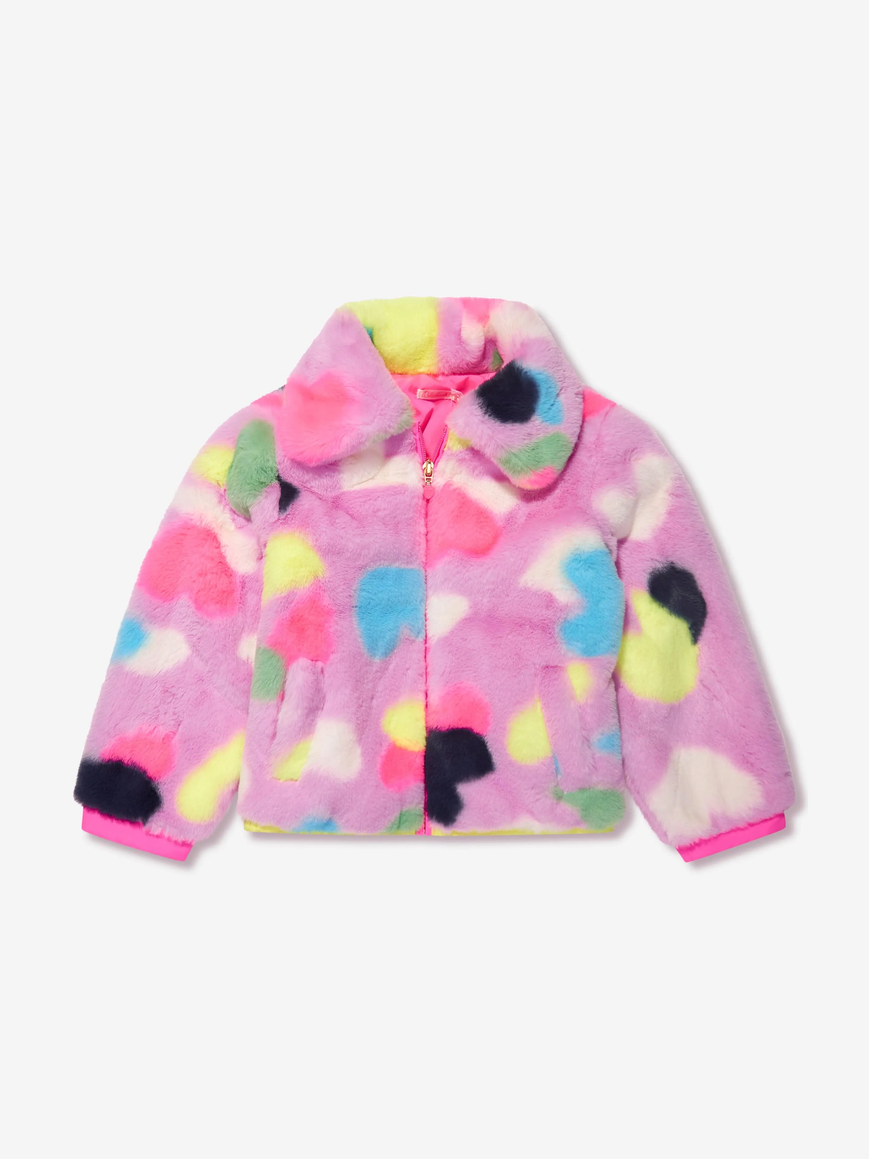 Pink Billieblush Girls Faux Fur Coat