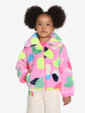 Pink Billieblush Girls Faux Fur Coat