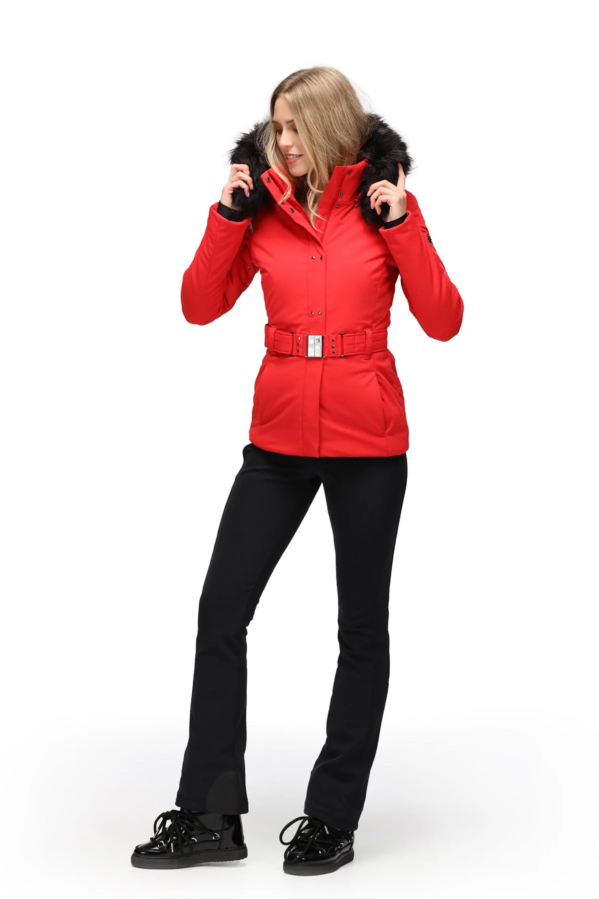 Red Poivre Blanc W23-0801 Belted Ski Jacket