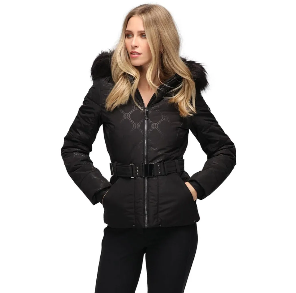 Black Poivre Blanc W23-1003 Ski Jacket with Faux Fur Trim