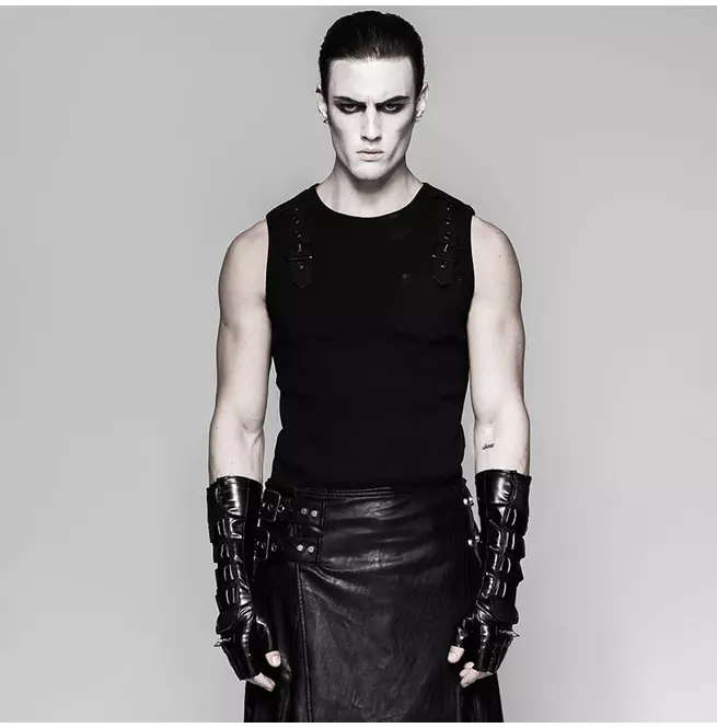 His Black Leather Gloves