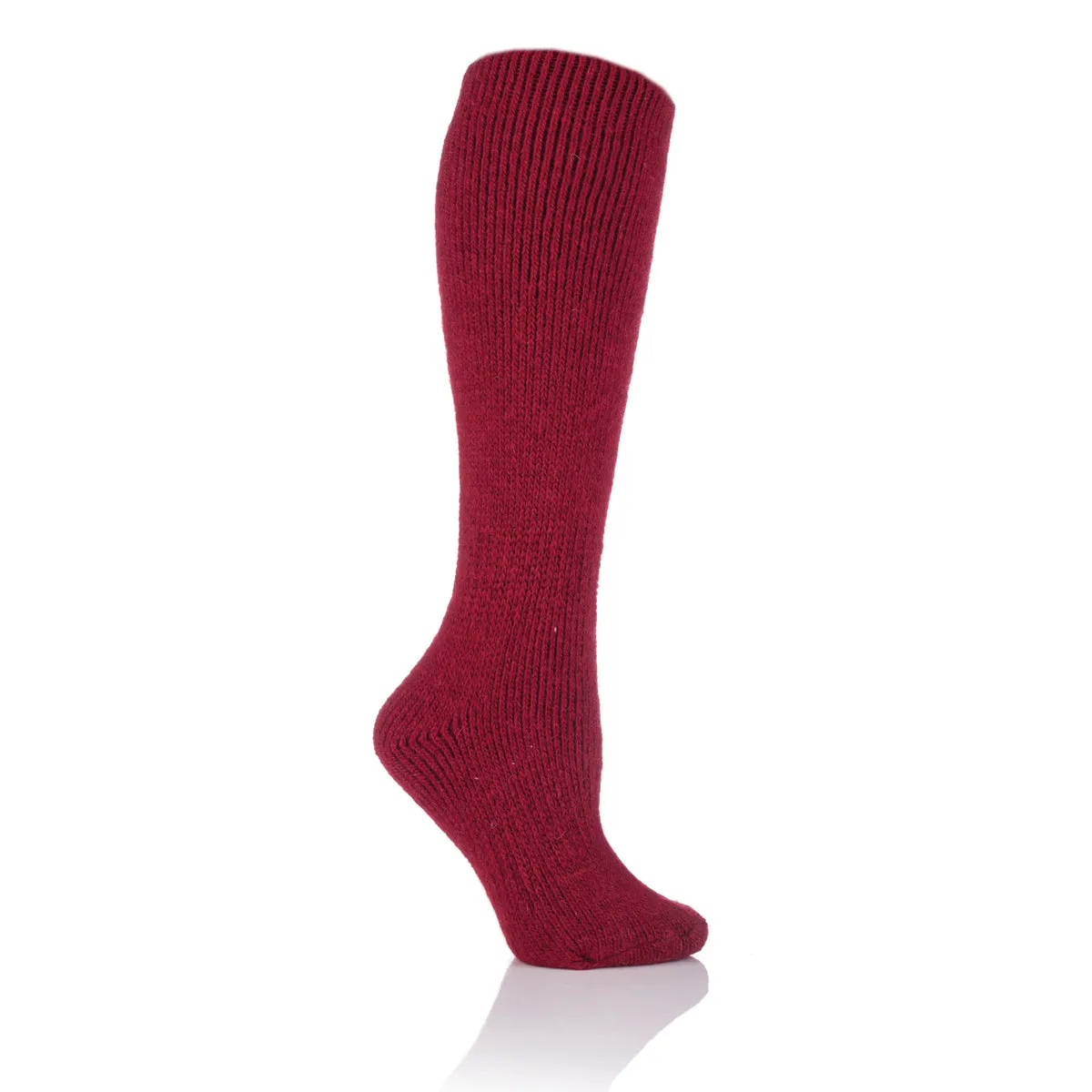 Red Ladies Long Wool Socks