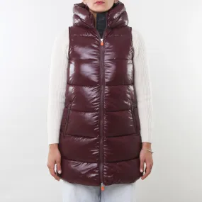 Save Duck Uma Semi-Gloss Burgundy Orange Down Vest