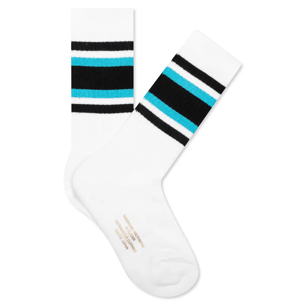 White/Sax Skater Type-1 Socks