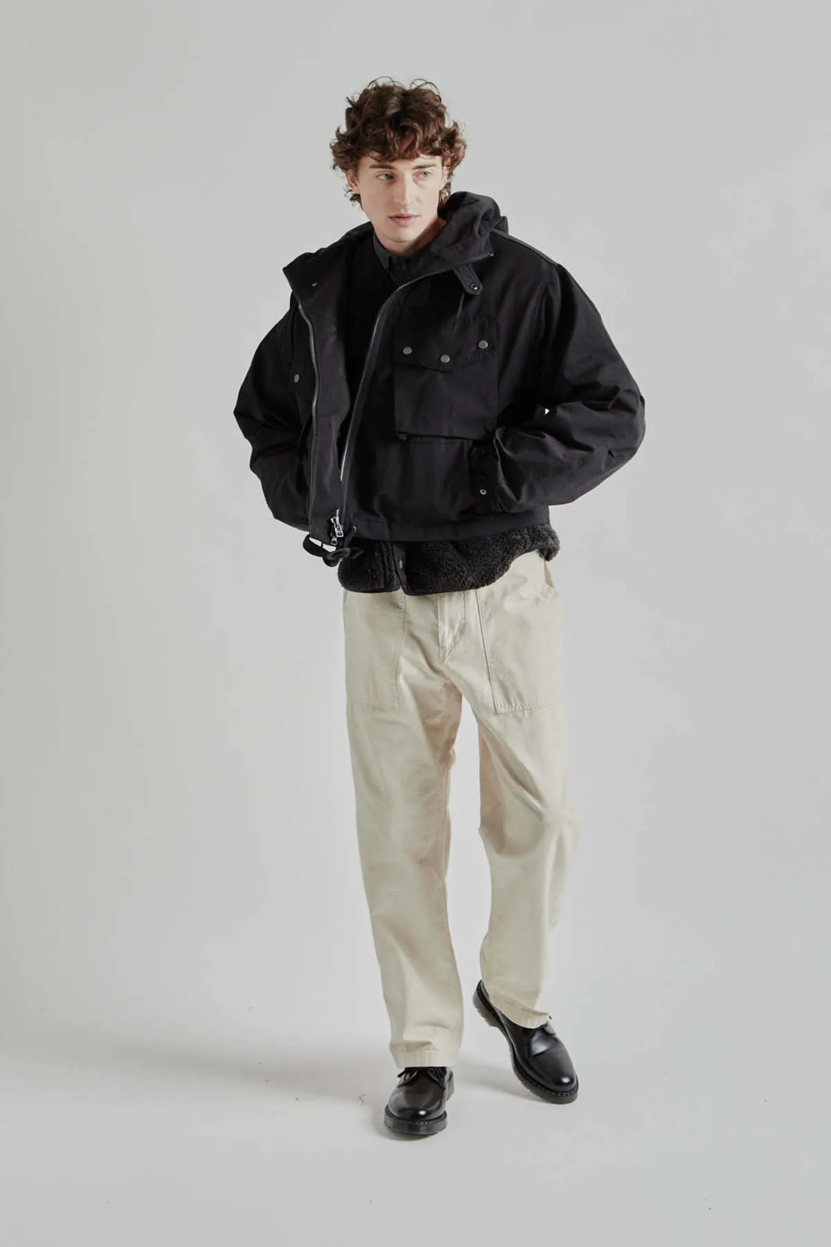 Black Smock Hooded Parka