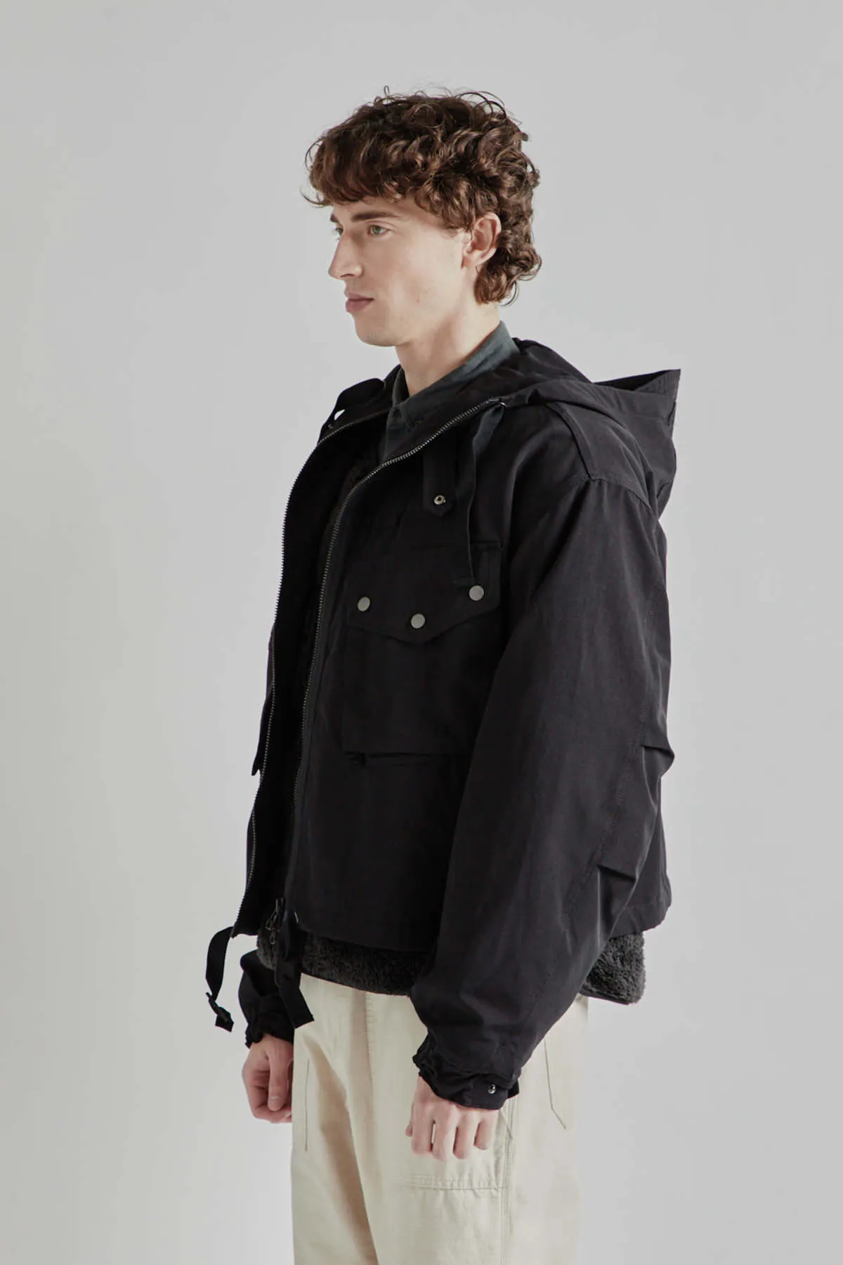 Black Smock Hooded Parka