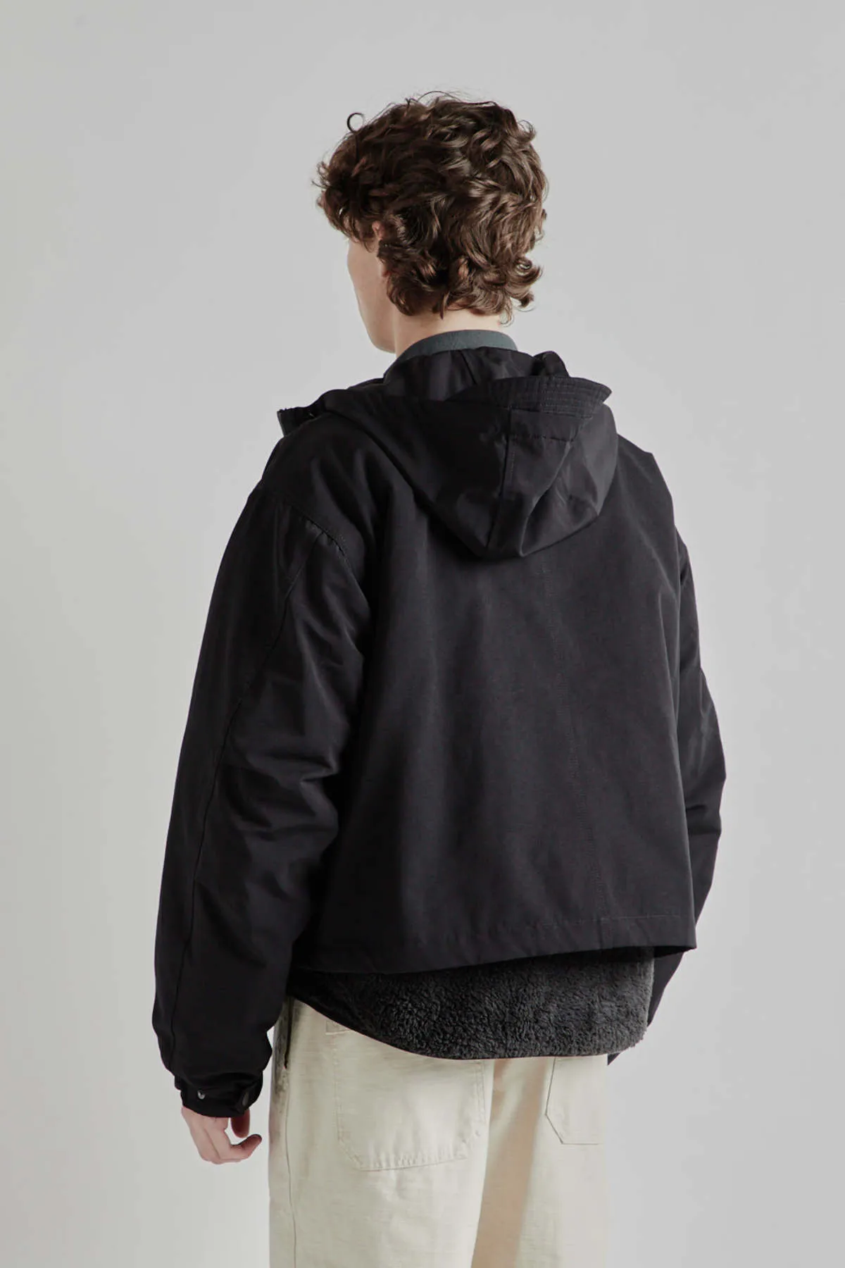 Black Smock Hooded Parka