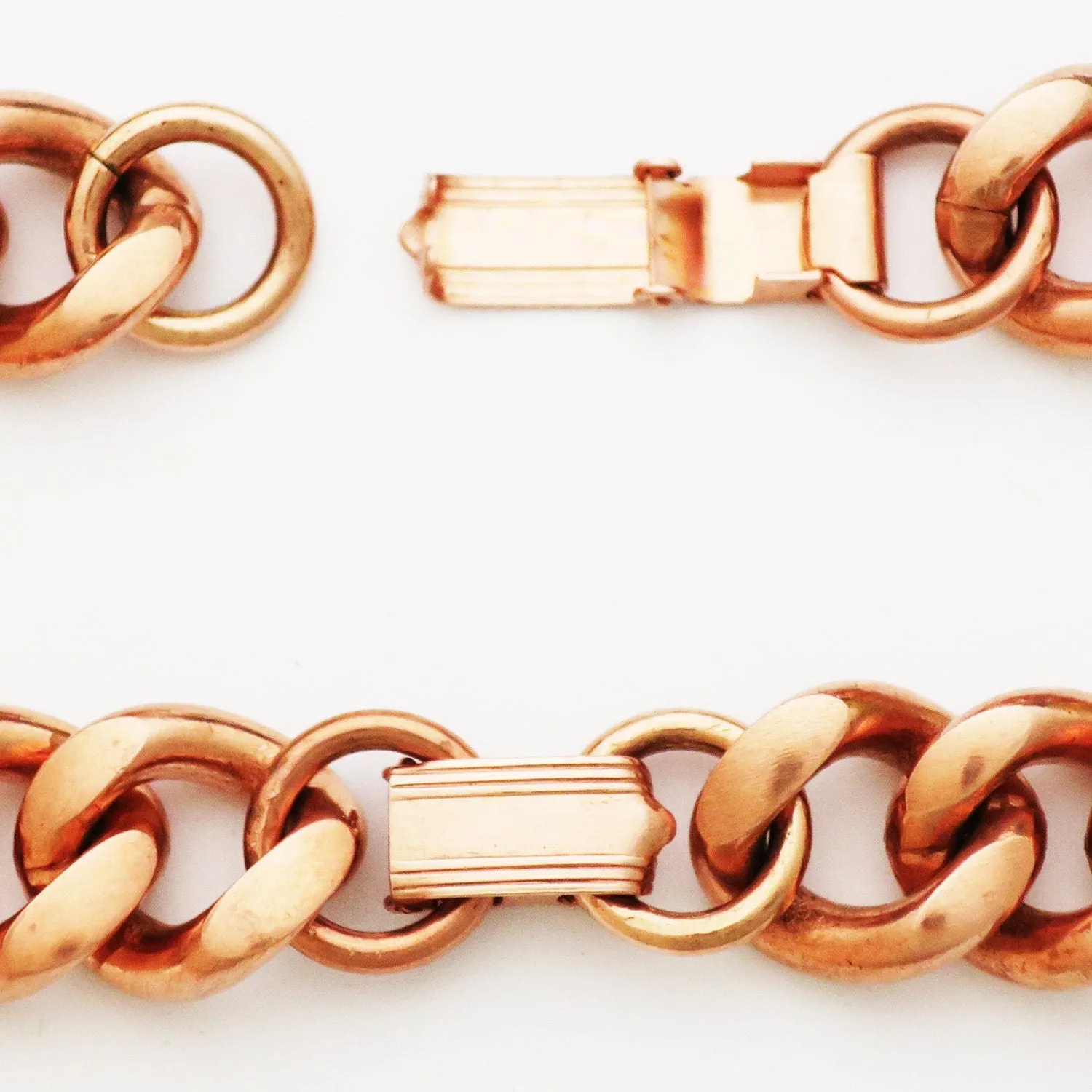 Men's Bracelet BC162M Custom Sized Copper Curb Chain Super Chunky Solid Copper Cuban Curb Chain Bracelet