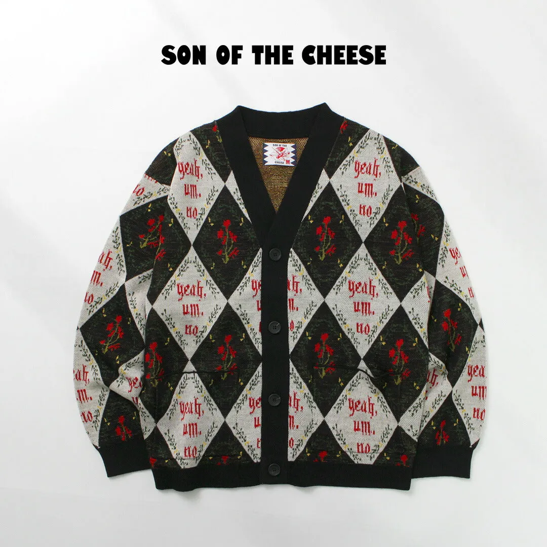 Son of the Cheese Yeah Um No Knit Cardigan by NE TO KA DEI GA N / Trops Cardigan Jacket Whale Mens Yeah Um No Knit Cardigan