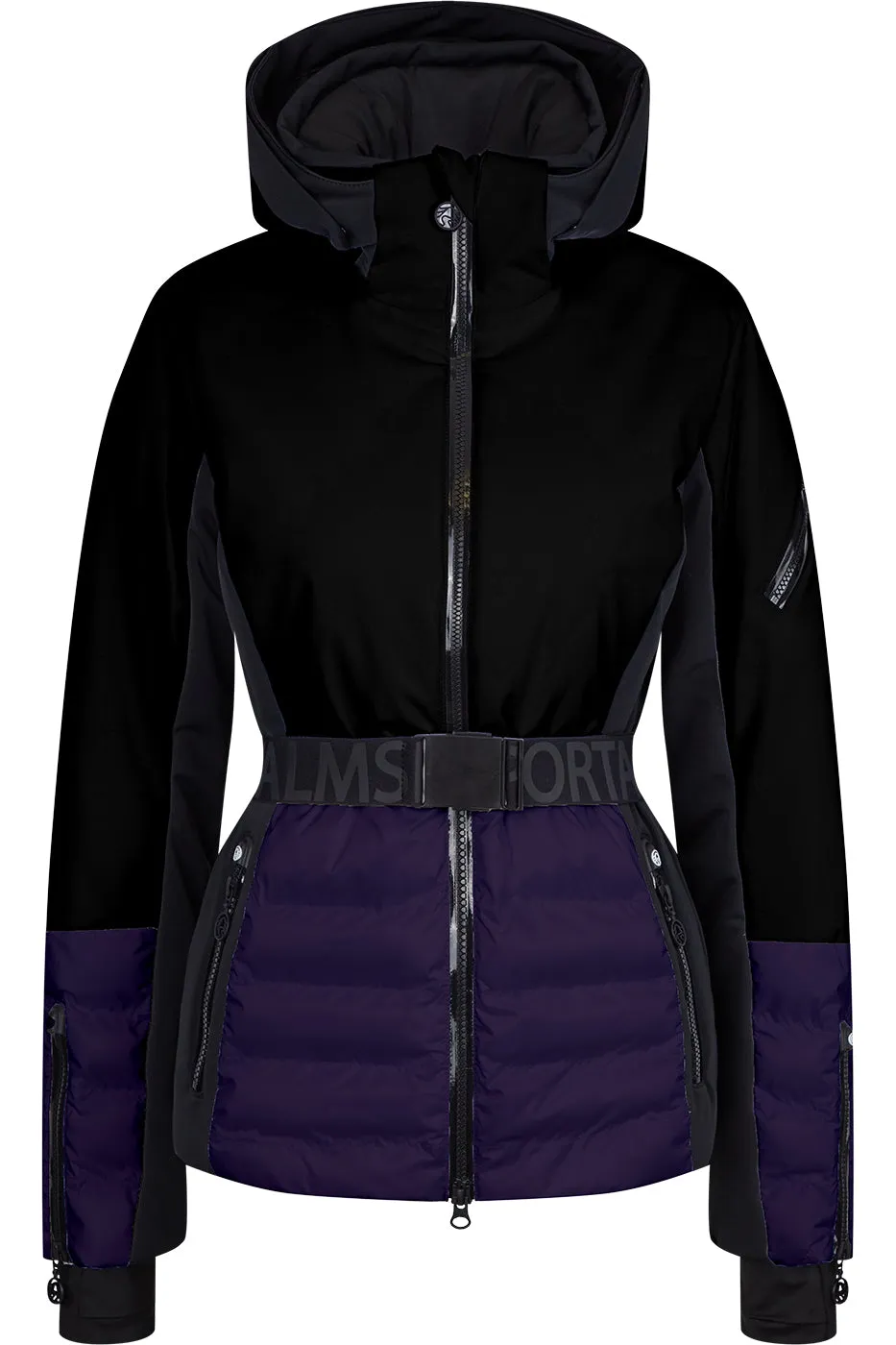 Sportalm Black Purple Ski Jacket Belt