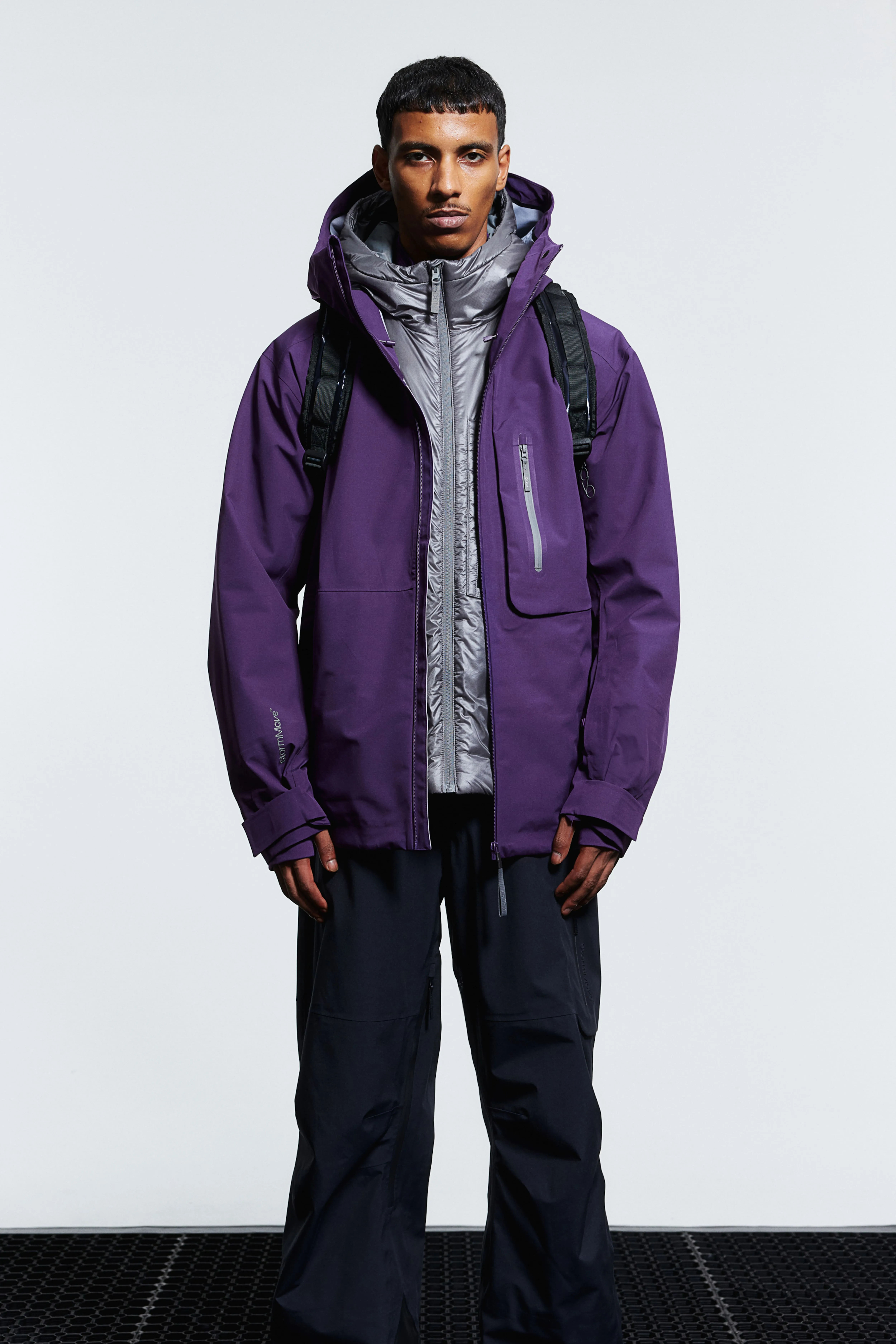 H&M GB Men Dark Purple Regular Length StormMove 3-layer Ski Jacket