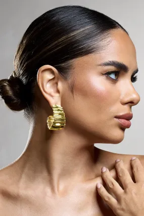 Textured Gold Hoop Earrings