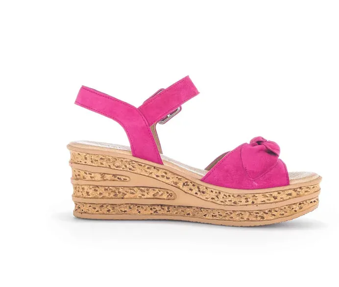 Pink Gabor Suede Wedge Sandal 44.653.10