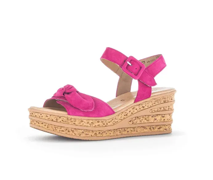 Pink Gabor Suede Wedge Sandal 44.653.10