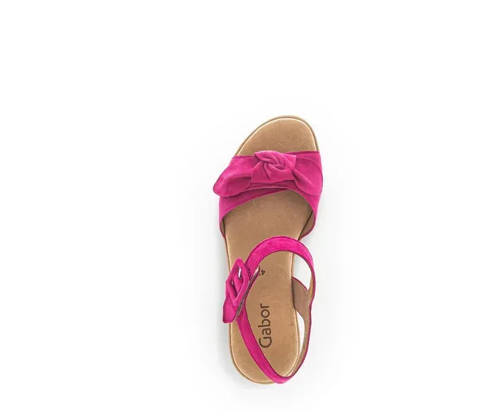 Pink Gabor Suede Wedge Sandal 44.653.10