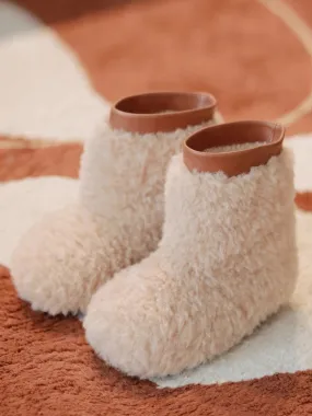 Trendy Knitting Wool Faux Fur Snow Boots for Girls' Winter Wear