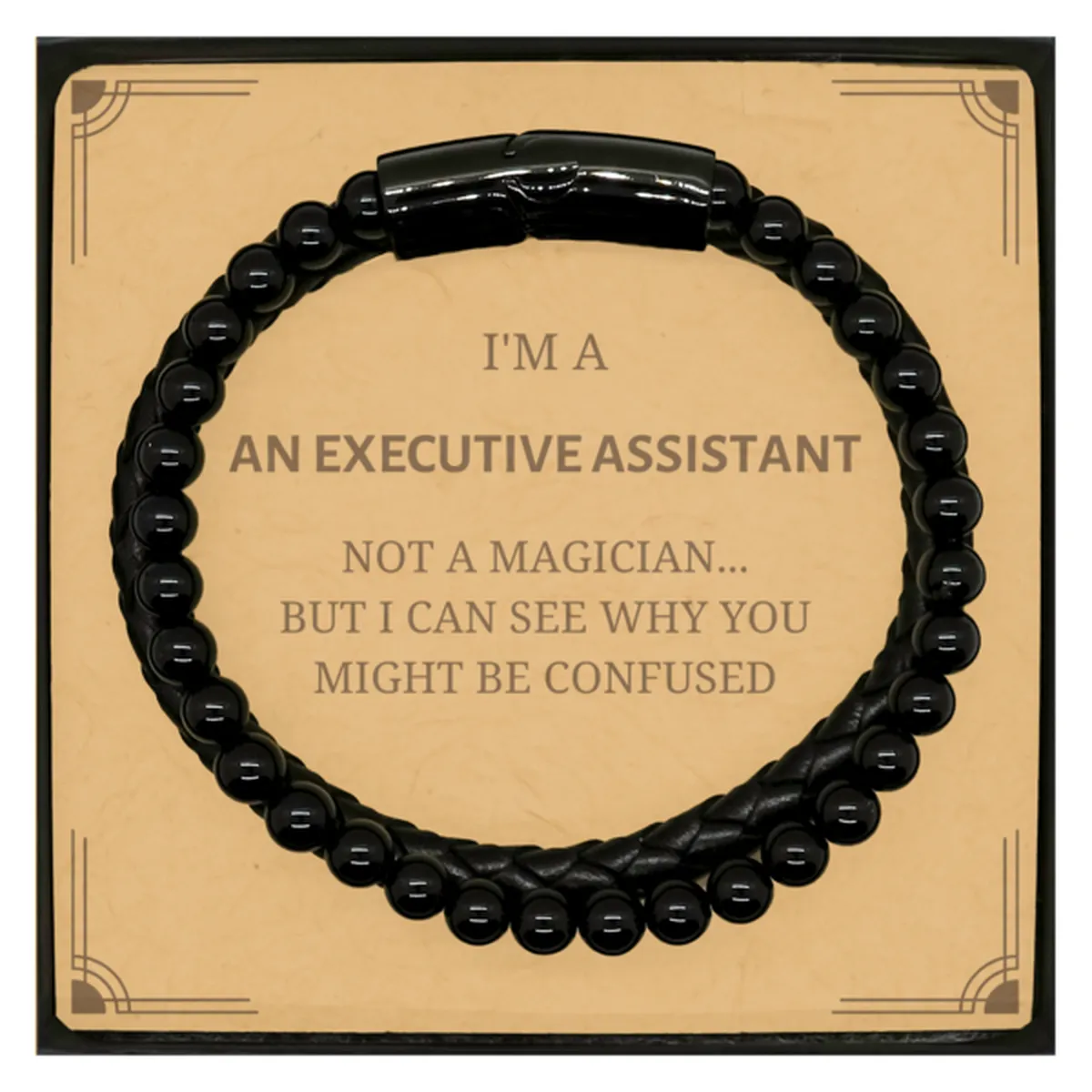 Stone Leather Bracelets for Executive Assist - Badass Gifts and Sarcastic Message