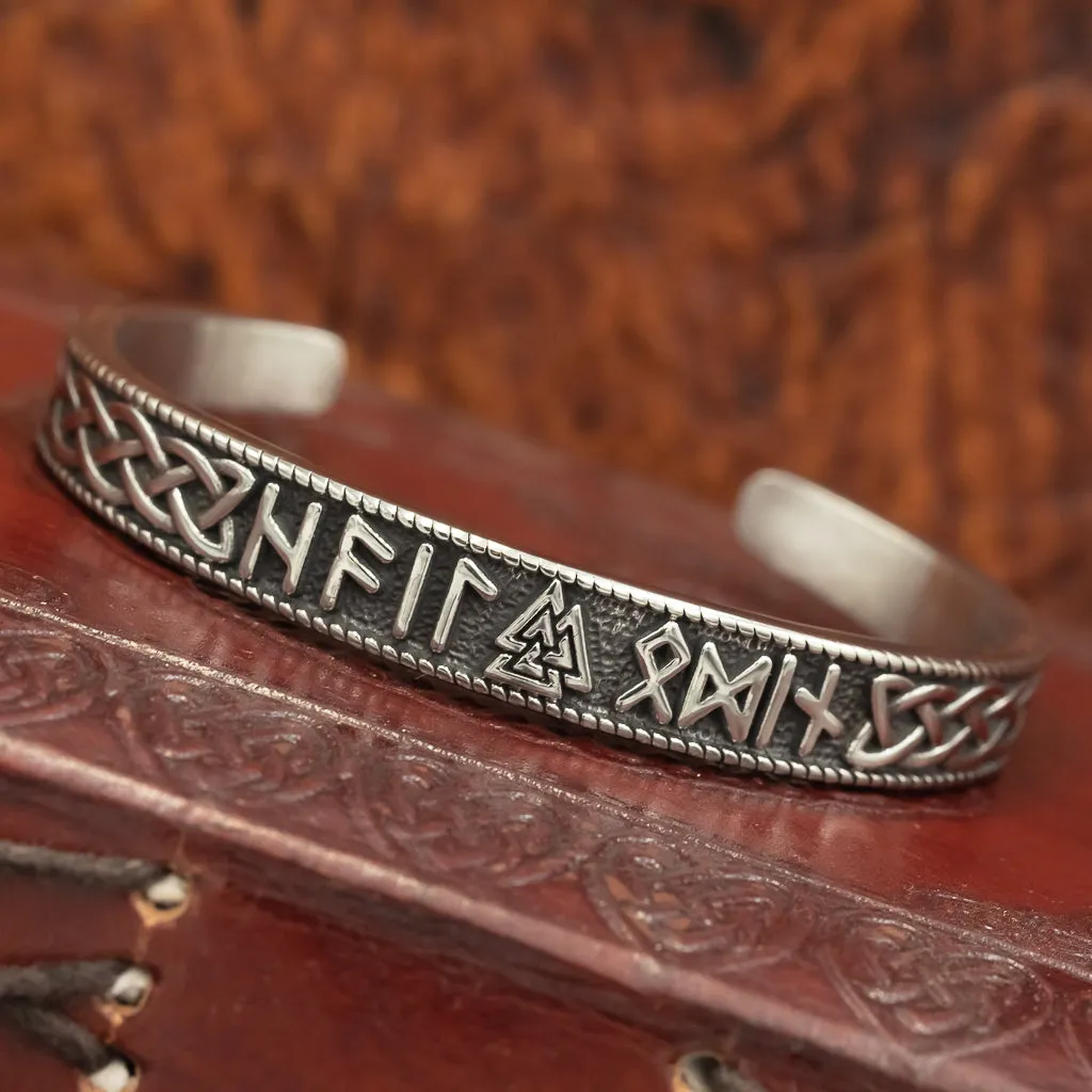 Valknut and Runes Bangle