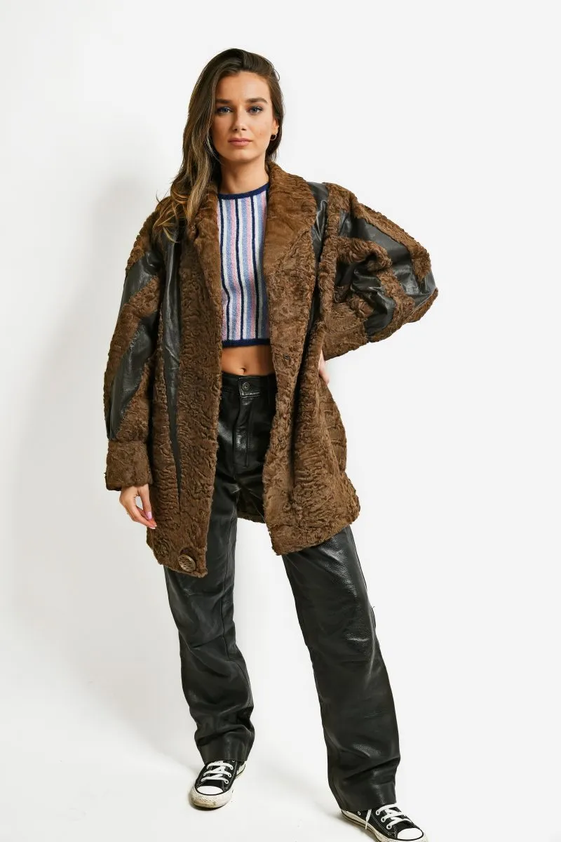 Long Vintage Brown Fur Coat