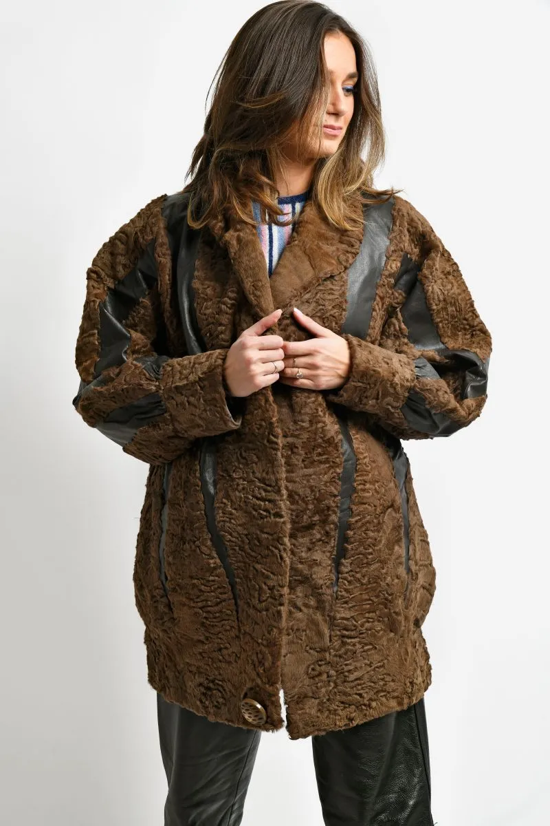 Long Vintage Brown Fur Coat