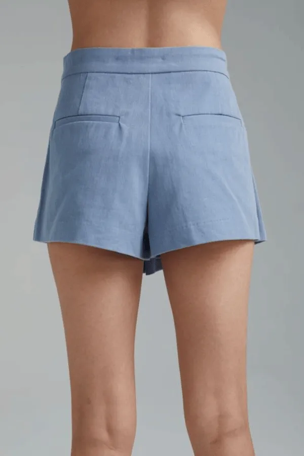 Pleated Skort Washed Blue