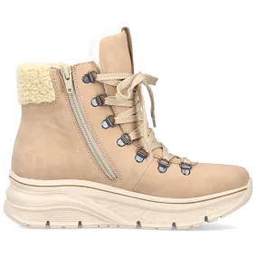 Waterproof Rieker 48034-20 beige warm women's snow boots