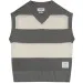 V-Neck Bar Stripped Knitted Vest - White/Grey