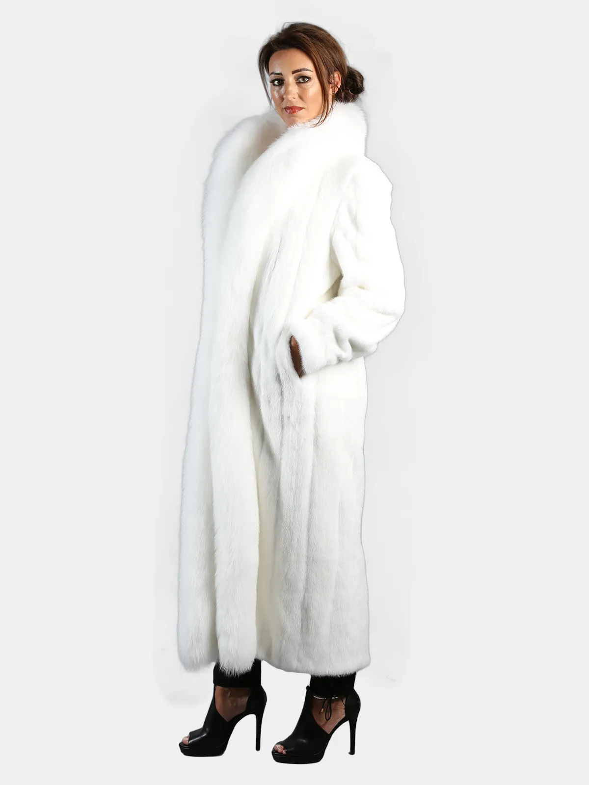 White Mink Fur Coat