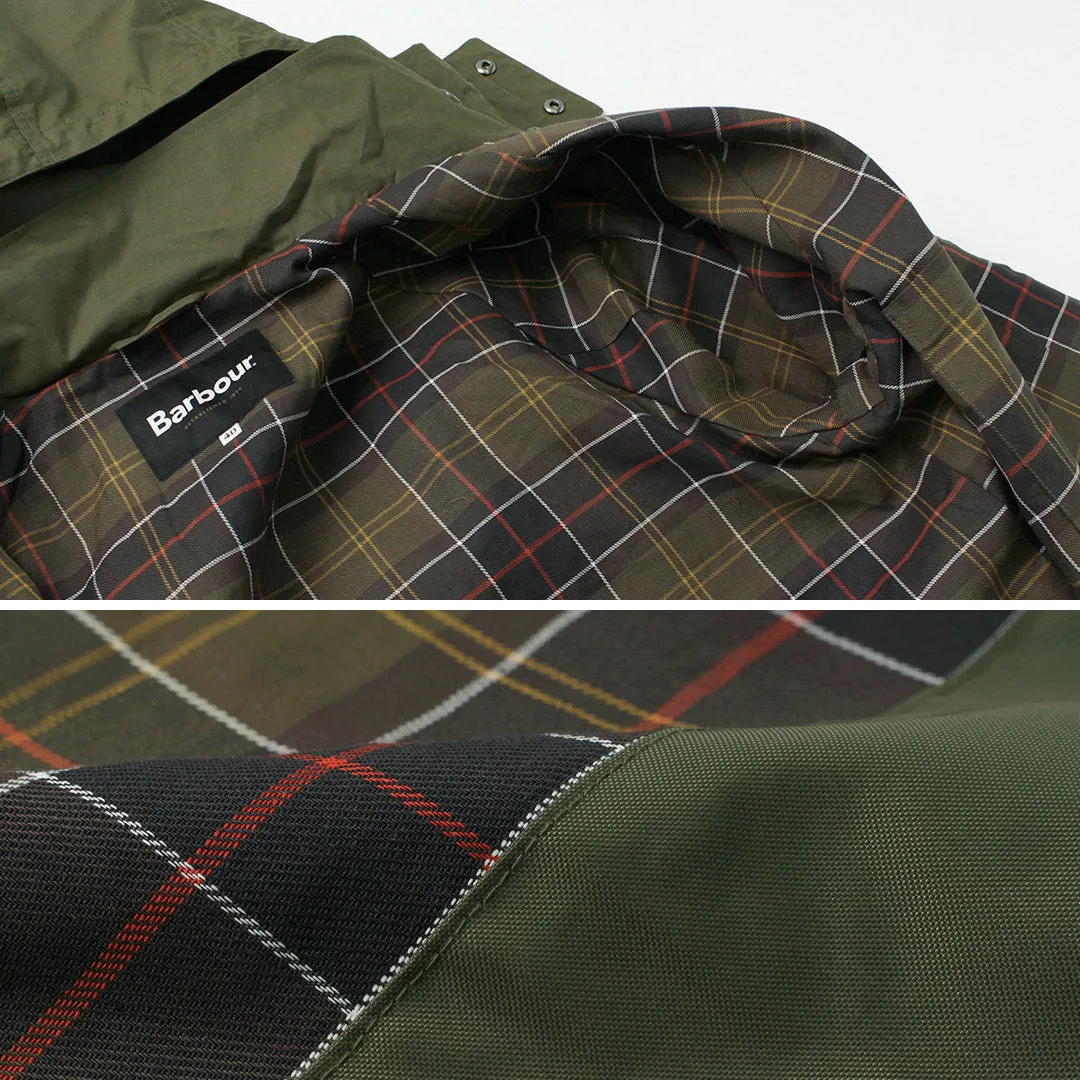 Windproof Tartan Check Men's Non-Oil Outer Hooded Parka