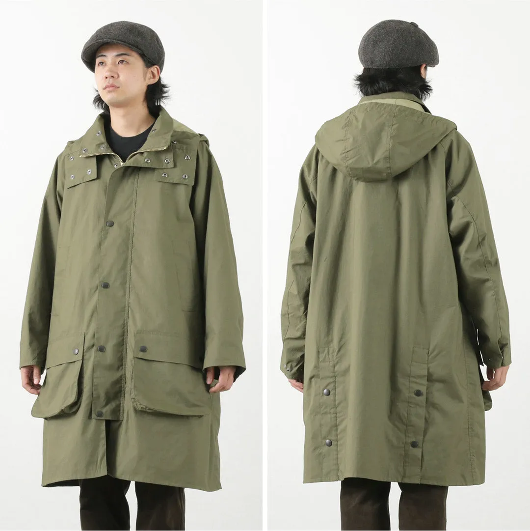 Windproof Tartan Check Men's Non-Oil Outer Hooded Parka