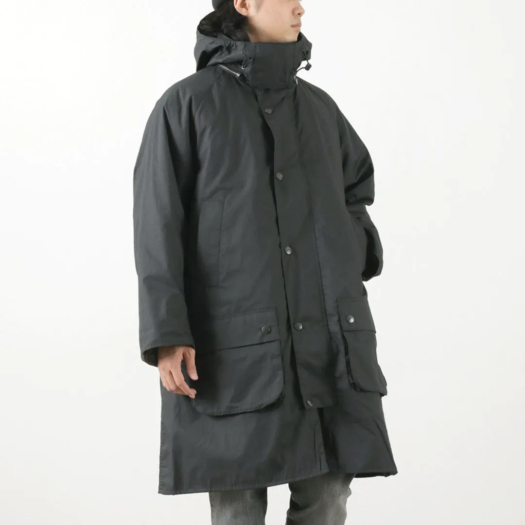 Windproof Tartan Check Men's Non-Oil Outer Hooded Parka