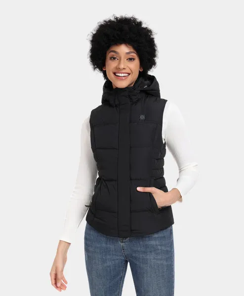 Women's Heated Down Vest in Black/Gray - Buy Online