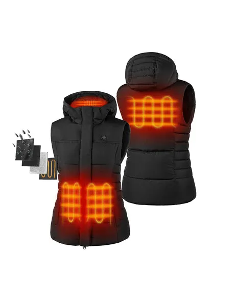 Women's Heated Down Vest in Black/Gray - Buy Online