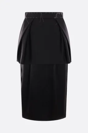 Cordura and Satin Midi Skirt