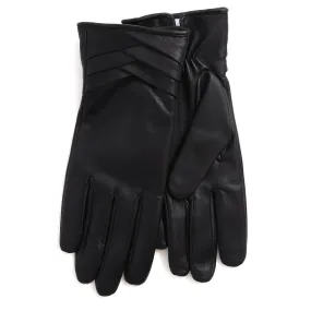 Woven Detail Leather Gloves