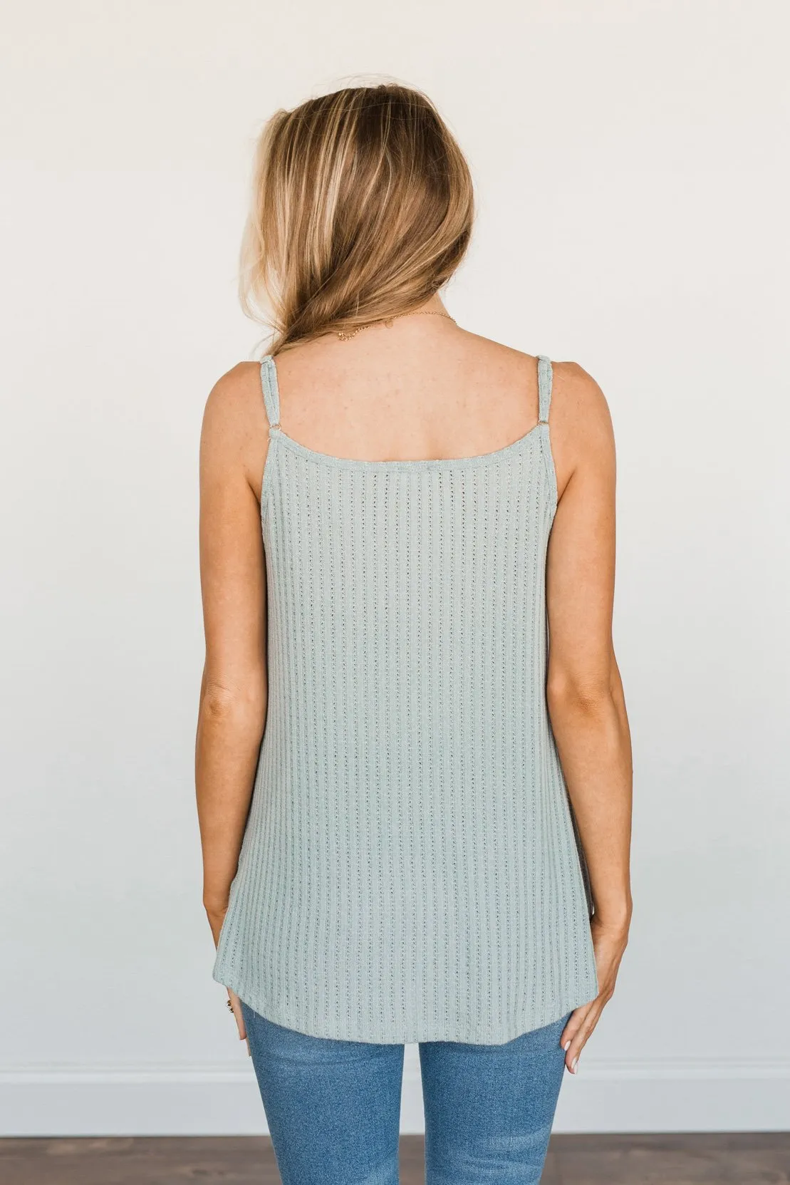 Dusty Sage Wrap Tank Top for Women