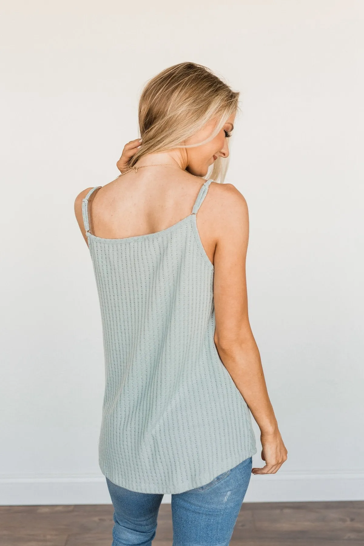 Dusty Sage Wrap Tank Top for Women