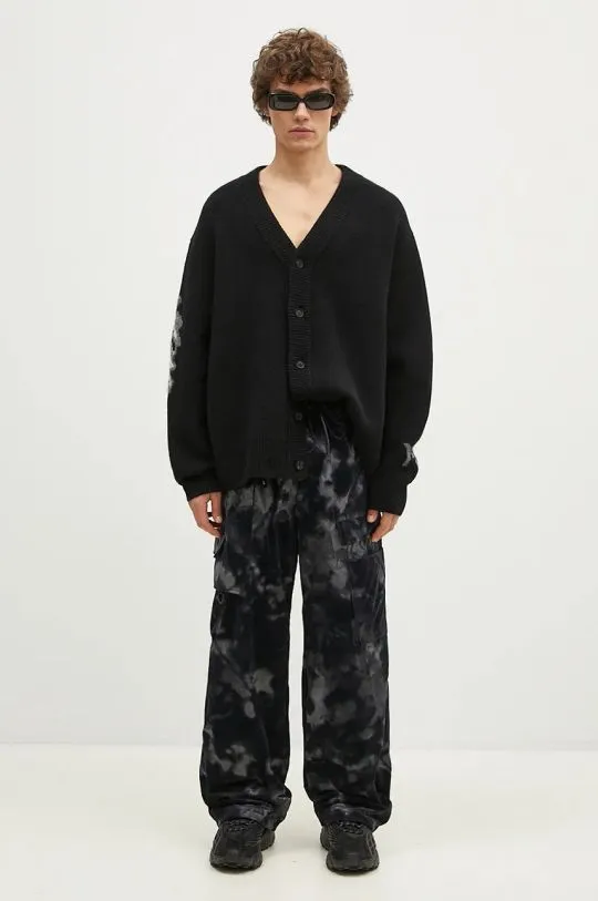 Y-3 Woolen Cardigan Graphic Knit Black IW7485